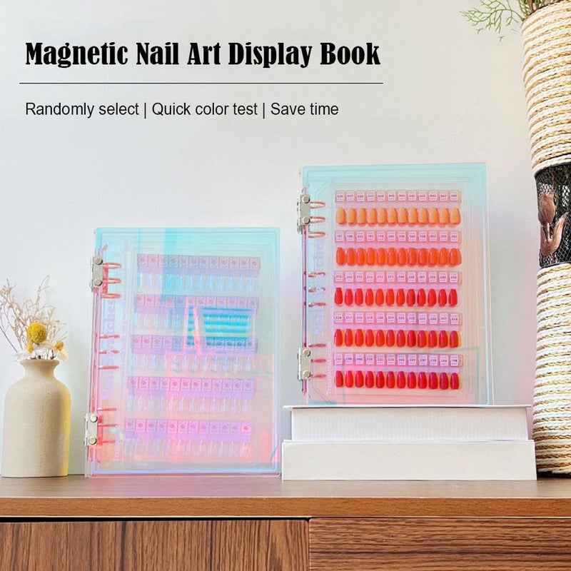 Magnetic Nail Swatches Book,2025 New 120/180/240 Nail Color Nail Color Display Book,Magnet Removable Blank Nail Sample Display,Professional Salon Nail Art Color Chart & Practice Stand,for Manicurist - Image 5
